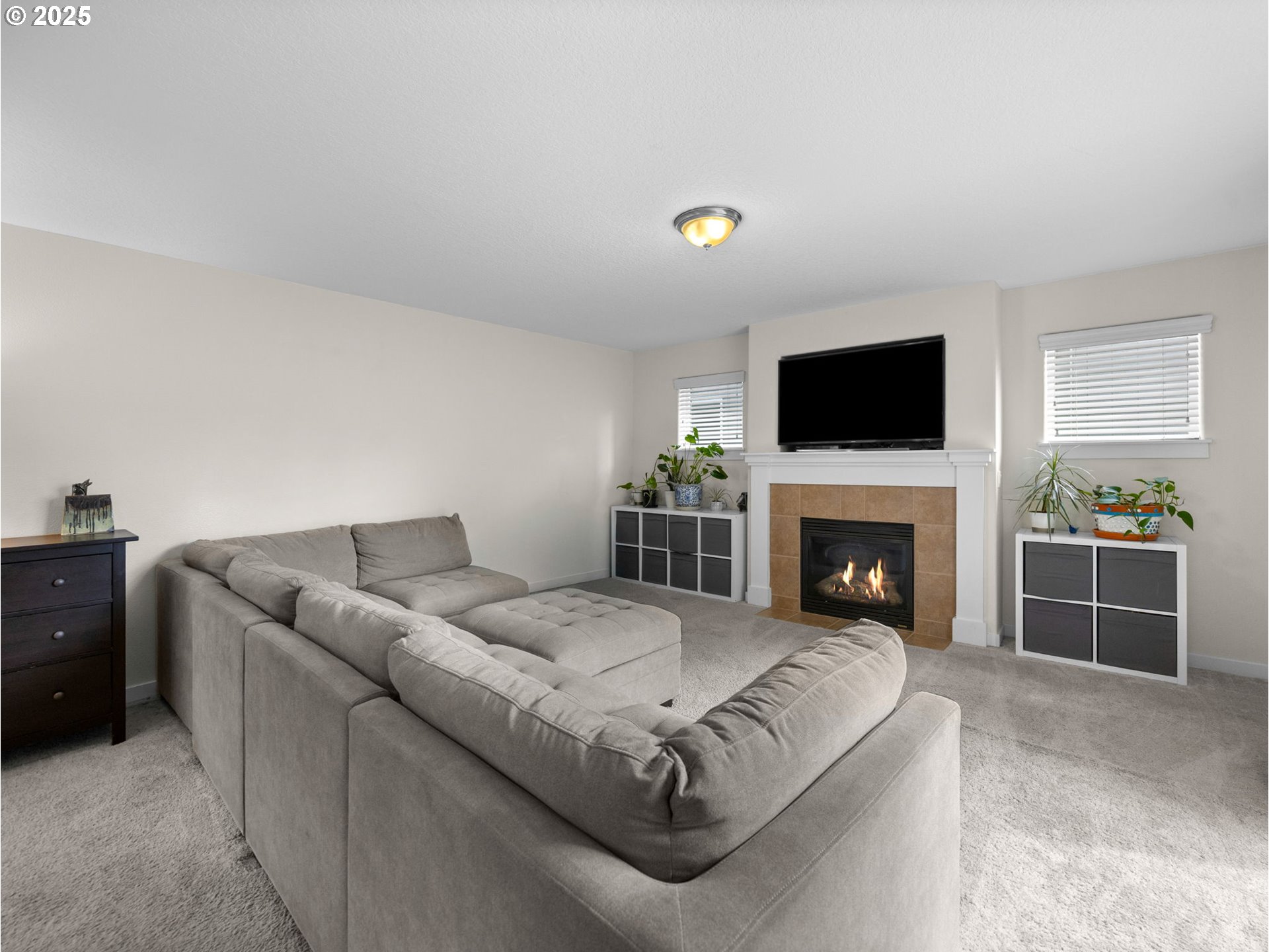 18019 Carlson Avenue Sandy, OR 97055 - Photo 10 of 23 a living room with furniture a fireplace and a flat screen tv