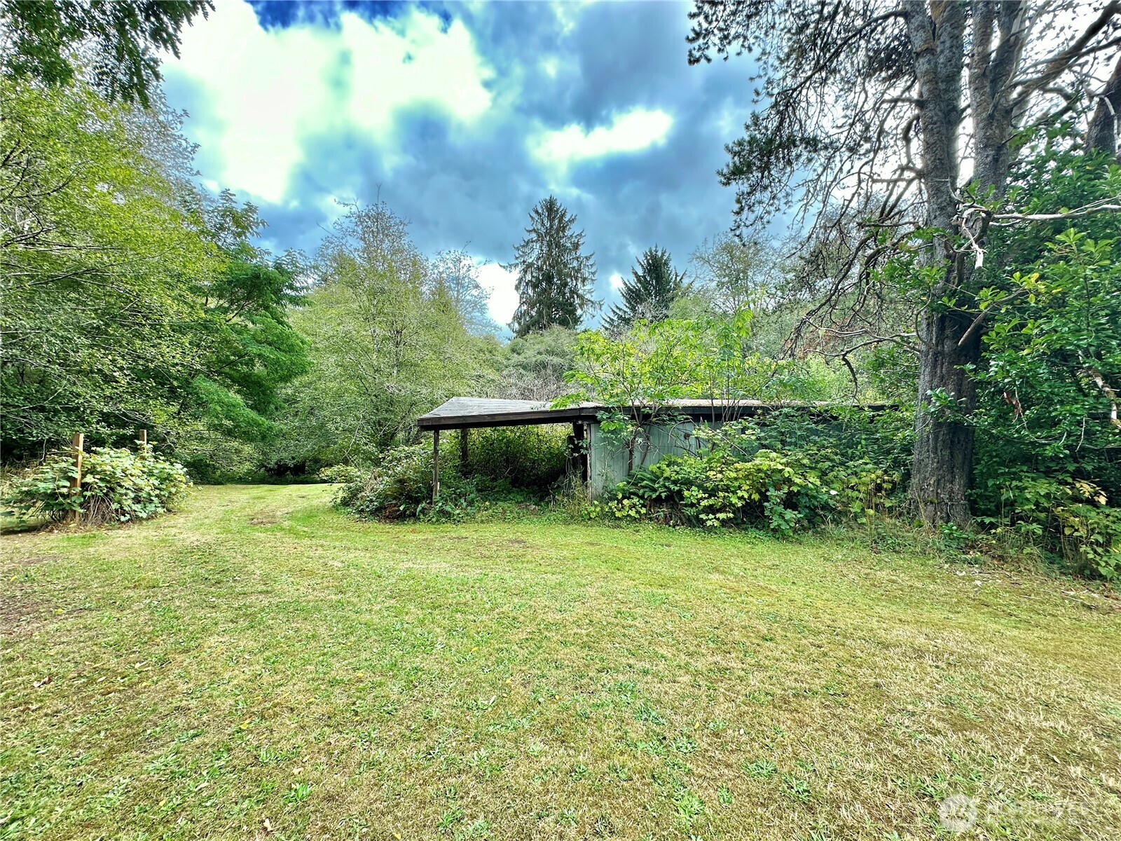 945 Highway 101 Cosmopolis, WA 98537 - Photo 31 of 39 a backyard of a house with a garden and plants