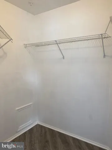 a view of small space with racks on the wall