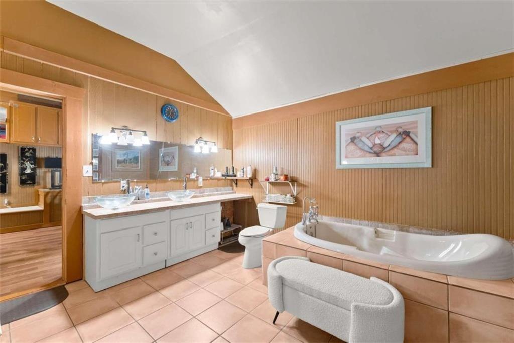459 Gold Ridge Road Dahlonega, GA 30533 - Photo 26 of 47 a bathroom with a granite countertop sink and a mirror