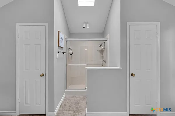 a bathroom with a shower