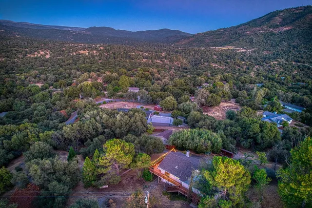 an aerial view of a house