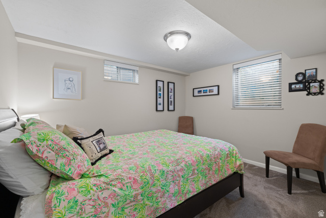 3320 Cherokee Lane Provo, UT 84604 - Photo 36 of 52 Carpeted room featuring a ceiling-mounted light fixture, two windows with blinds, and white painted walls