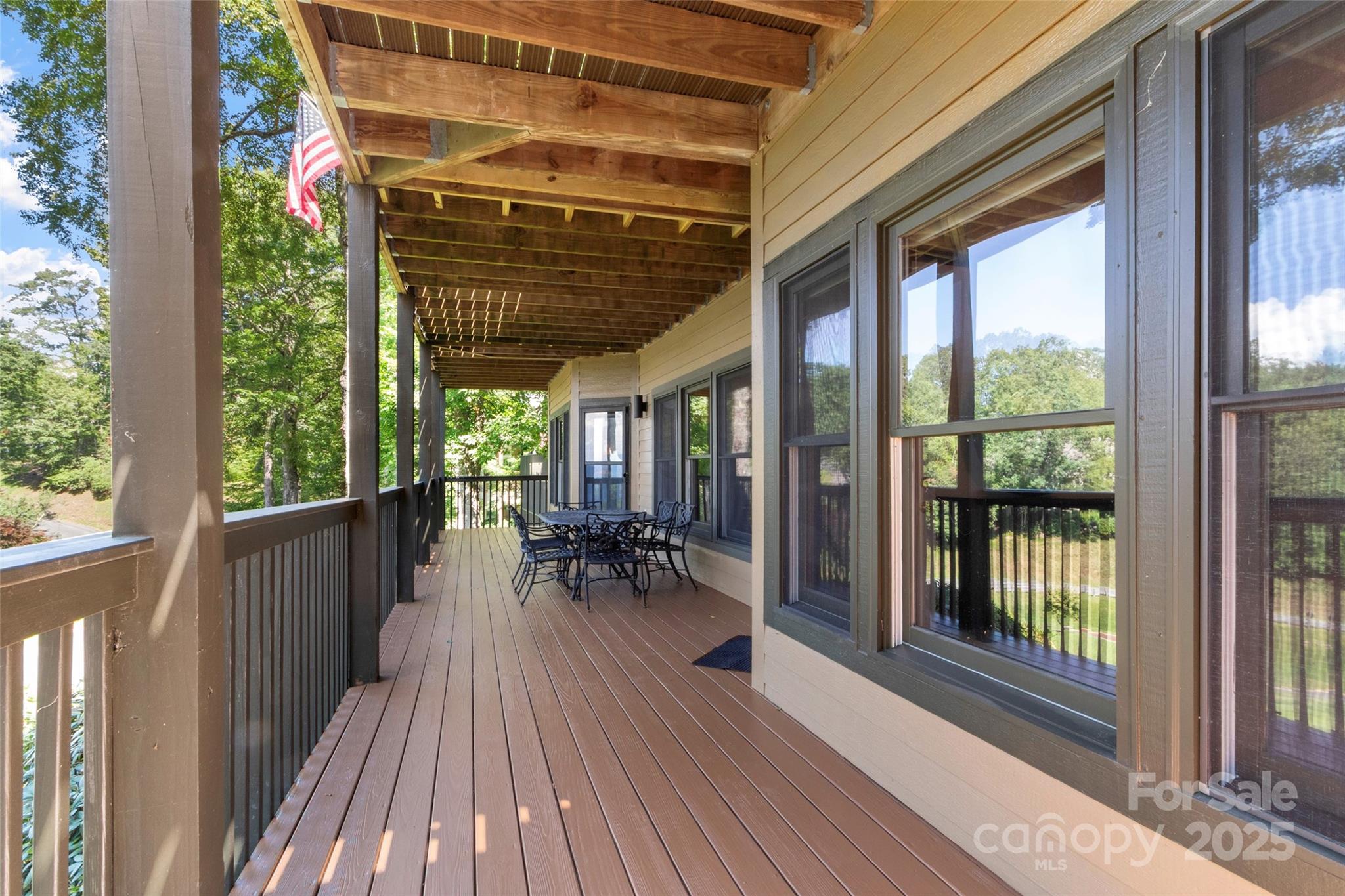 91 Brandy Run Road Burnsville, NC 28714 - Photo 37 of 48 a view of outdoor space with deck and wooden floor