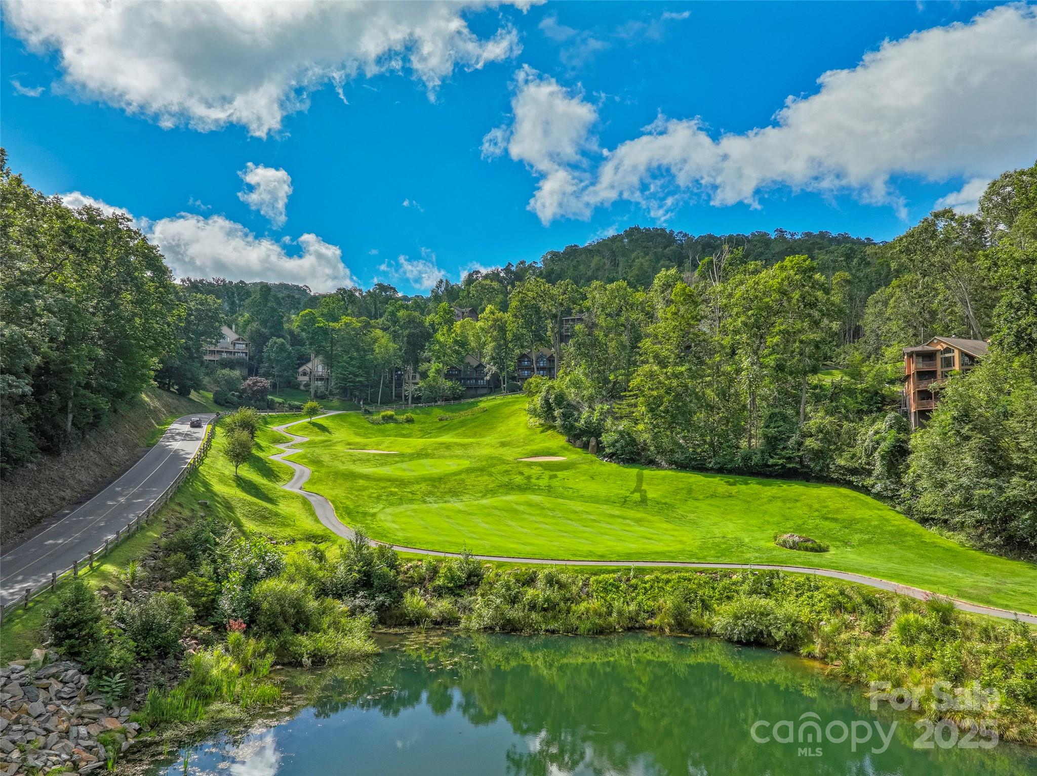 91 Brandy Run Road Burnsville, NC 28714 - Photo 45 of 48 a view of a golf course with a swimming pool