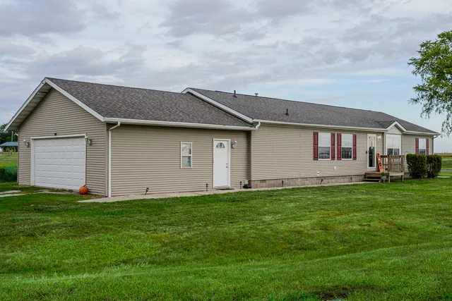a house view with a garden space
