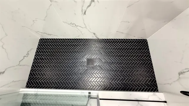 an aerial view of a house