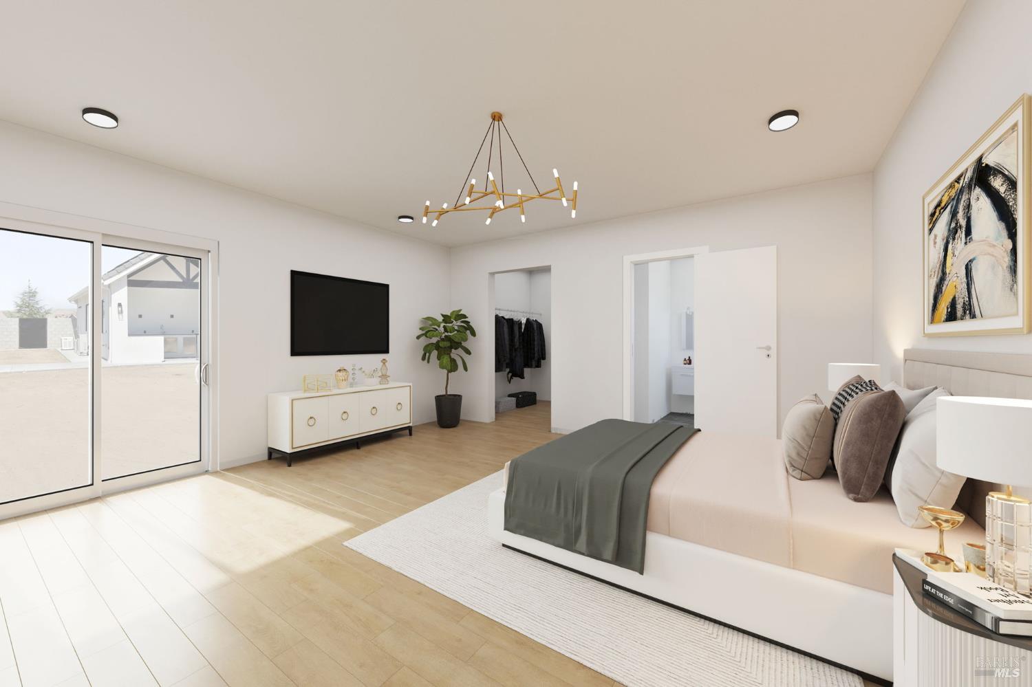 4272 Brentwood Circle Concord, CA 94521 - Photo 20 of 33 a spacious bedroom with a bed and a flat screen tv