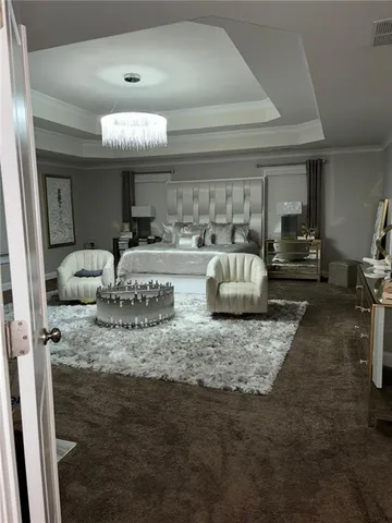 a large room with a large window