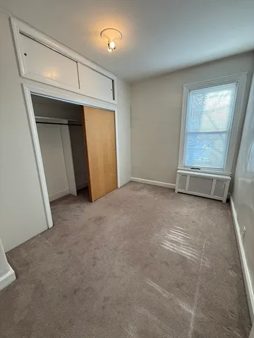 an empty room with closet