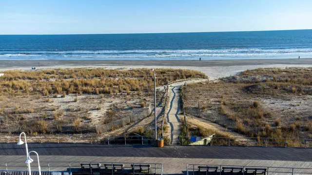 a large building with a street