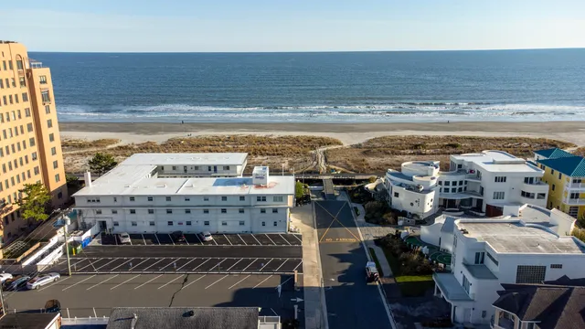 a view of a large building with a city view