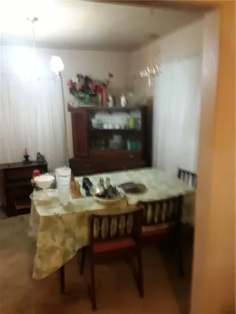 a table and chairs in a room