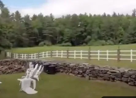 a view of a lake from a yard