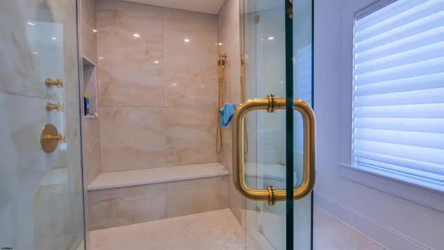 a bathroom with a shower