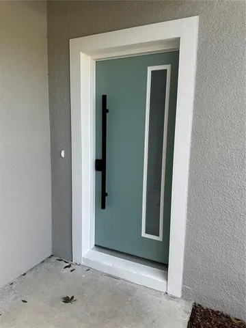 an empty room with closet