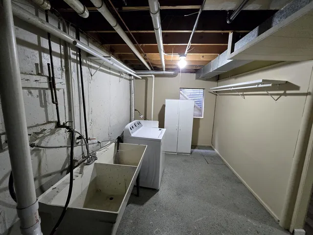 a view of storage and utility room