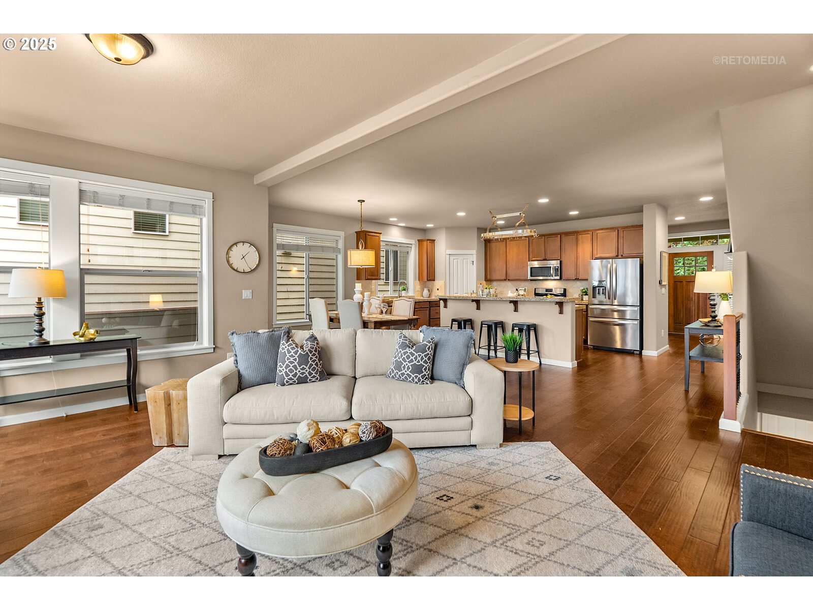 865 Southwest 90th Avenue Portland, OR 97225 - Photo 17 of 36 a living room with furniture and a view of kitchen