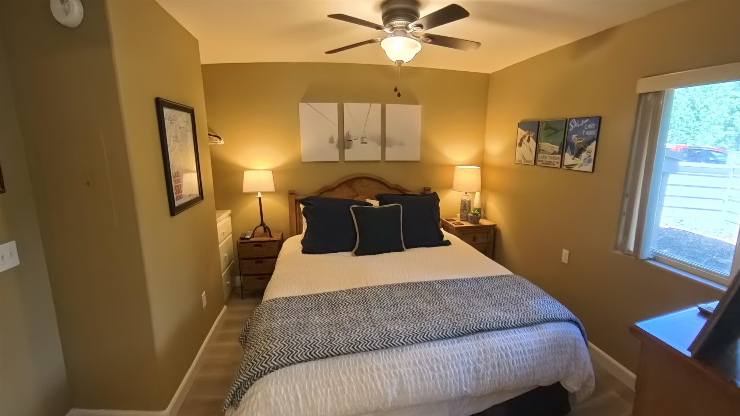 8004 North Lake Boulevard, Unit A1 Kings Beach, CA 96143 - Photo 5 of 12 Bedroom #2 with king size bed. Viewpoint from en-suite bathroom.