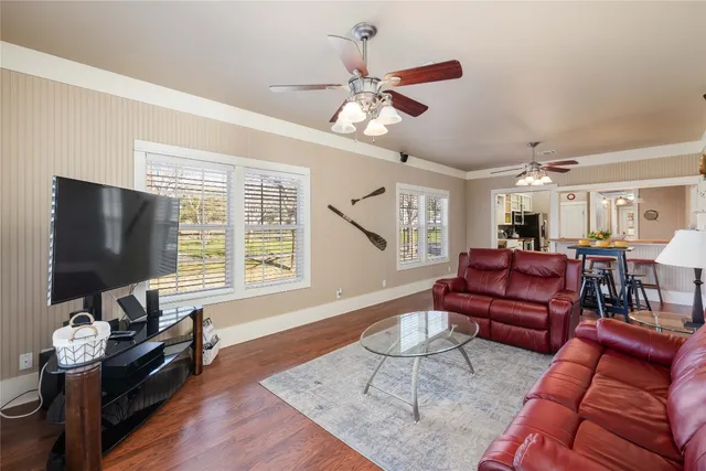 a living room with furniture