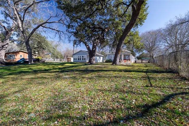 an outdoor space with garden