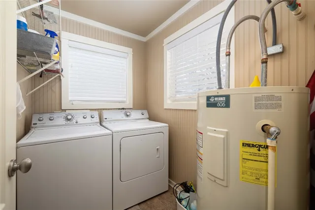 a view of washer and dryer near a kitchen