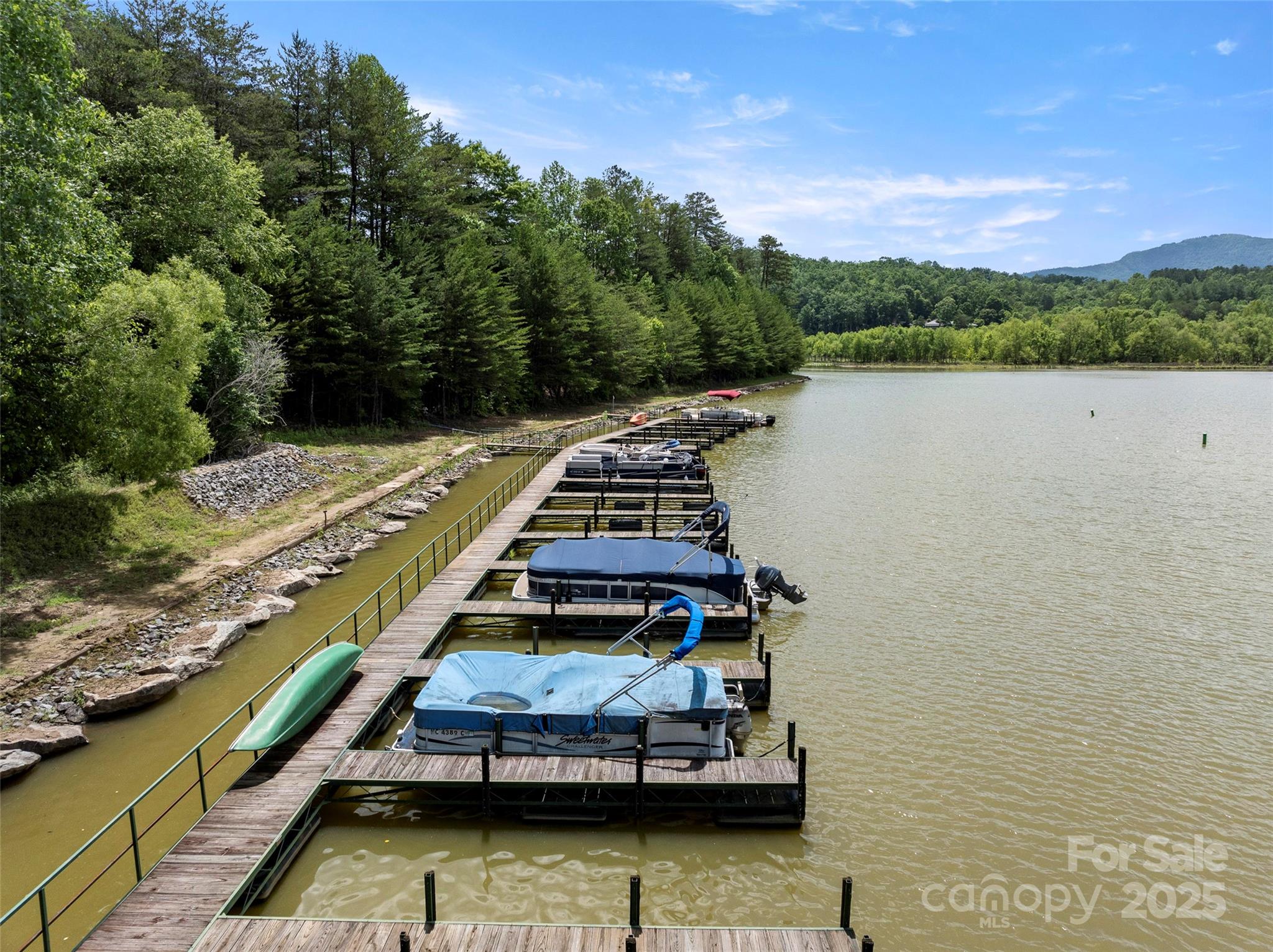 421 North Boundary Road Mill Spring, NC 28756 - Photo 4 of 43 a view of a lake with a mountain in the background