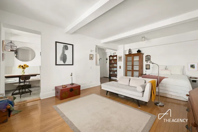 a living room with furniture and a couch