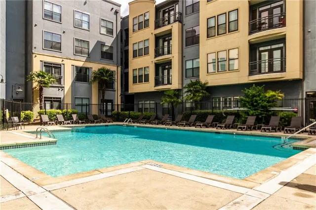 a view of lake with green space