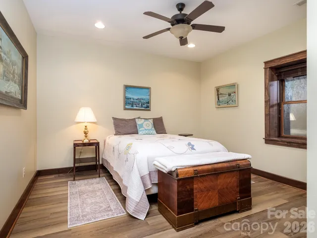 a view of a garage with storage