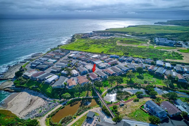a view of a city and ocean view