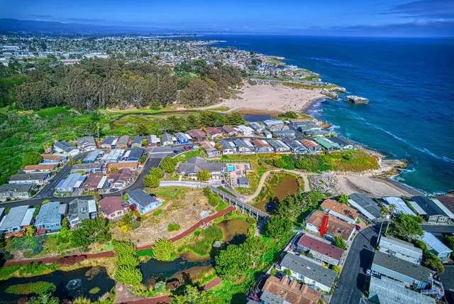 an aerial view of multiple house