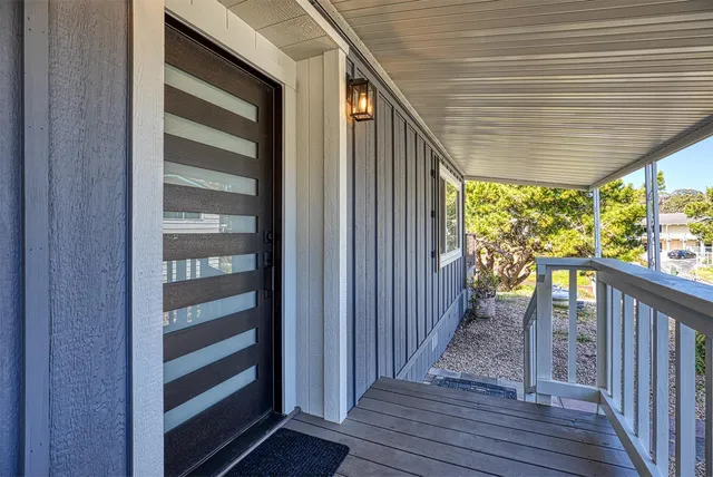 a view of kitchen with wooden floor