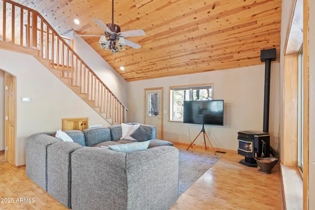 a very nice looking dining room with a large window