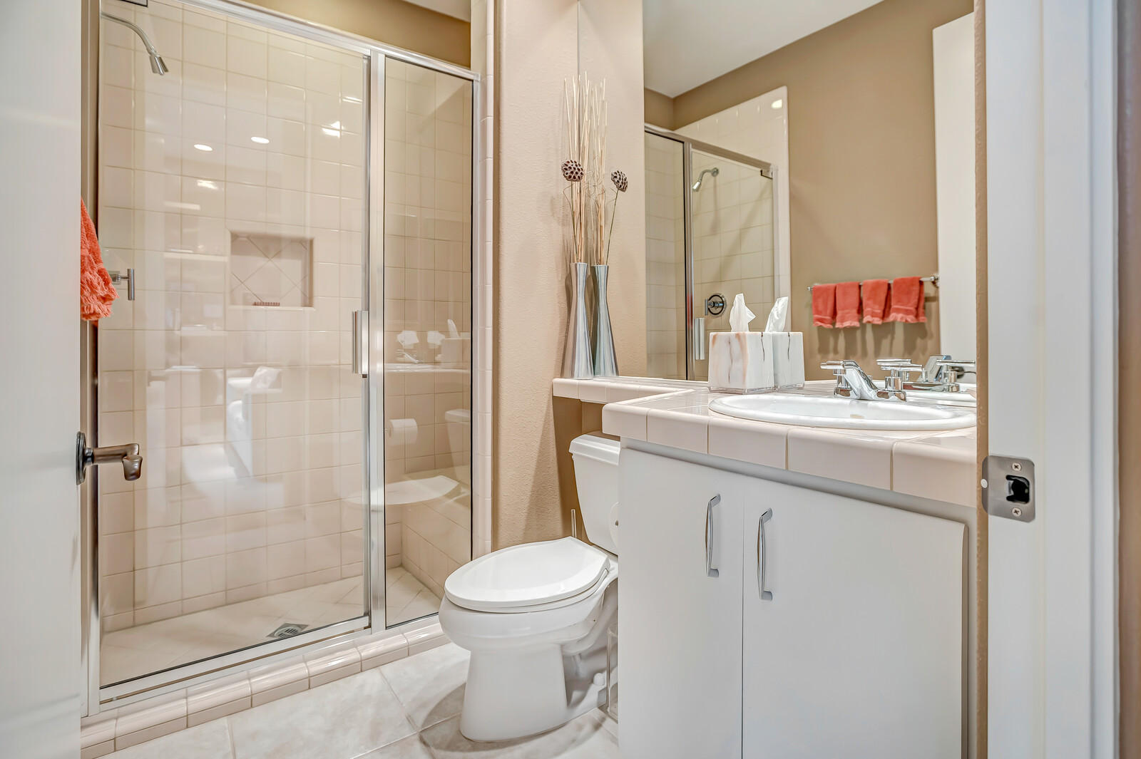 128 Loch Lomond Road Rancho Mirage, CA 92270 - Photo 35 of 42 a bathroom with a sink a toilet and shower