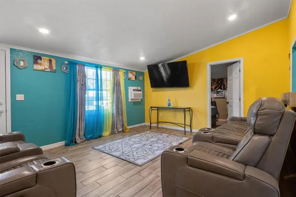 a living room with furniture