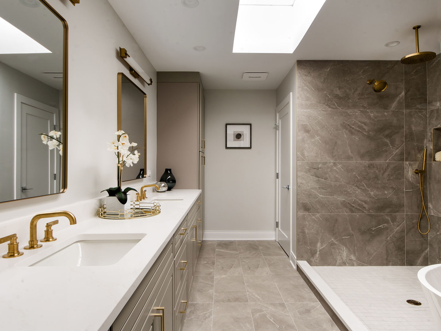 4343 Davis Street Skokie, IL 60076 - Photo 22 of 41 a bathroom with a sink and a mirror