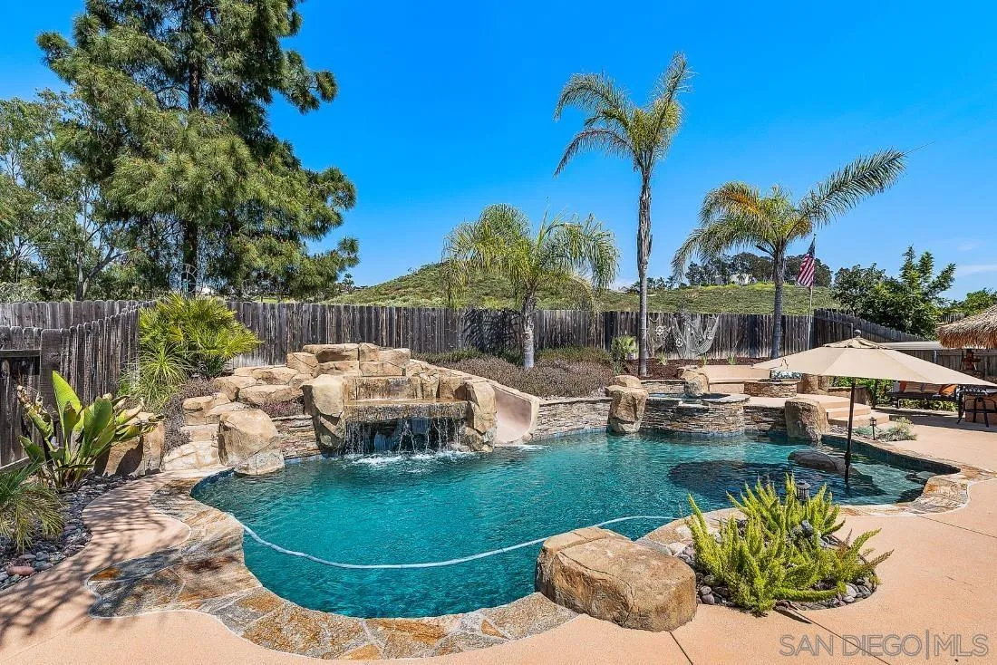 13829 Tobiasson Road Poway, CA 92064 - Photo 33 of 52 a view of a swimming pool with a patio