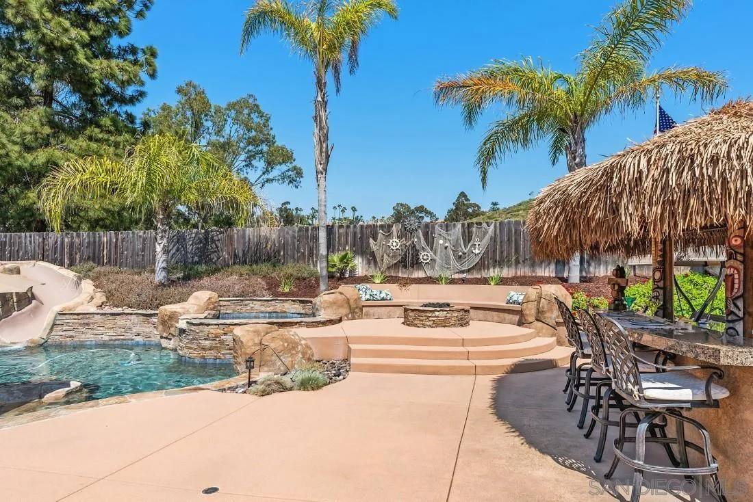 13829 Tobiasson Road Poway, CA 92064 - Photo 44 of 52 a view of swimming pool with outdoor seating and plants