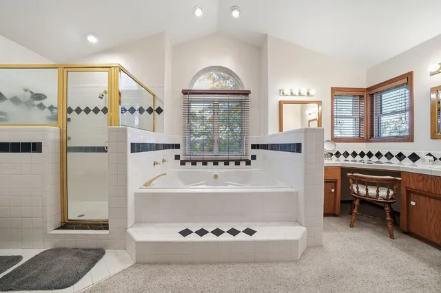 a view of a yard with an outdoor space