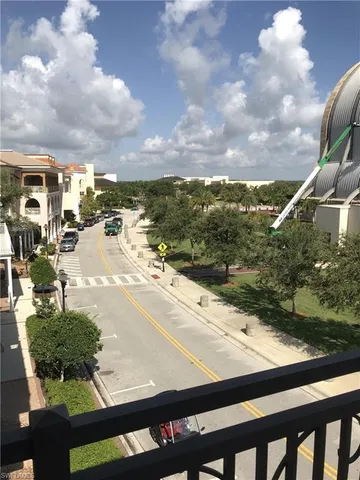 a view of a city from a balcony