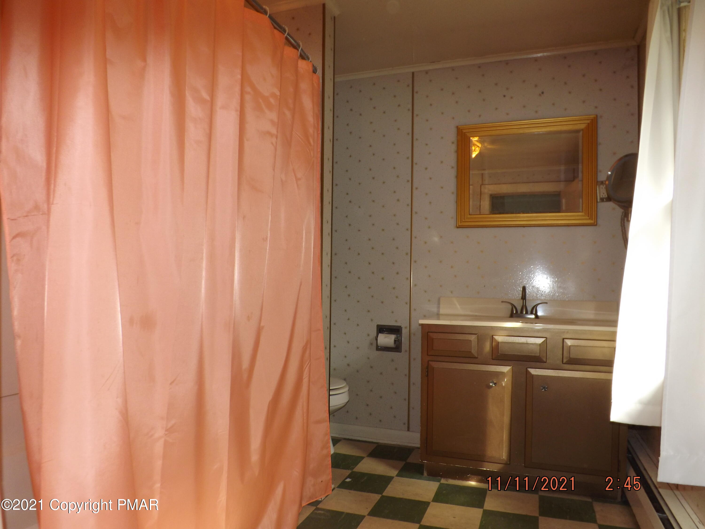 5474 Paradise Valley Road Cresco, PA 18326 - Photo 22 of 34 a close view of a shower curtain and a sink