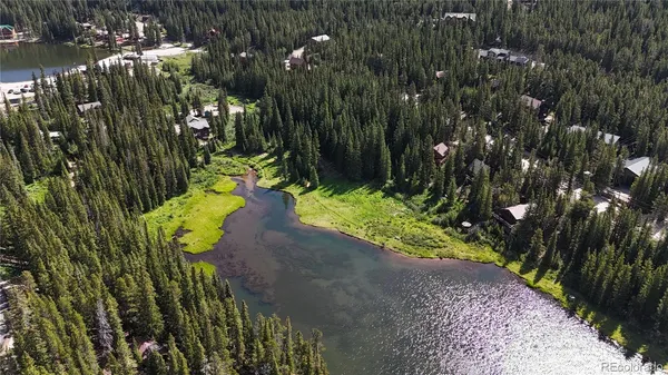 a view of a city with lush green forest