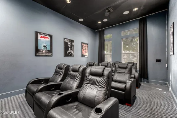 a projector room with furniture