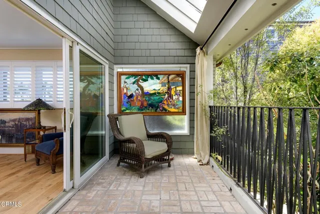 a view of outdoor space with seating area