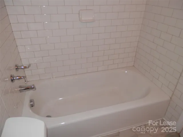 a bathroom with a shower and toilet