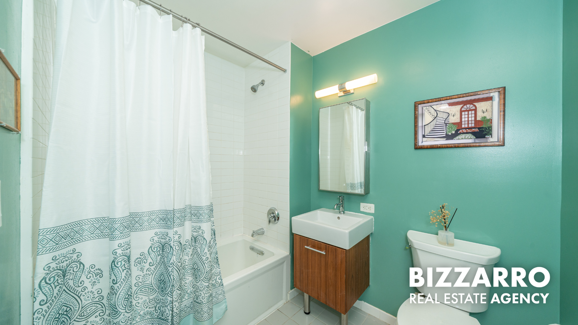 Tilden Street, Unit 6F Bronx, NY 10467 - Photo 13 of 29 a bathroom with a shower curtain and a sink