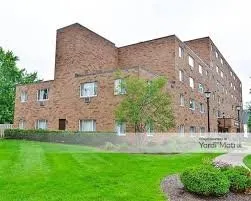 a large building with a yard
