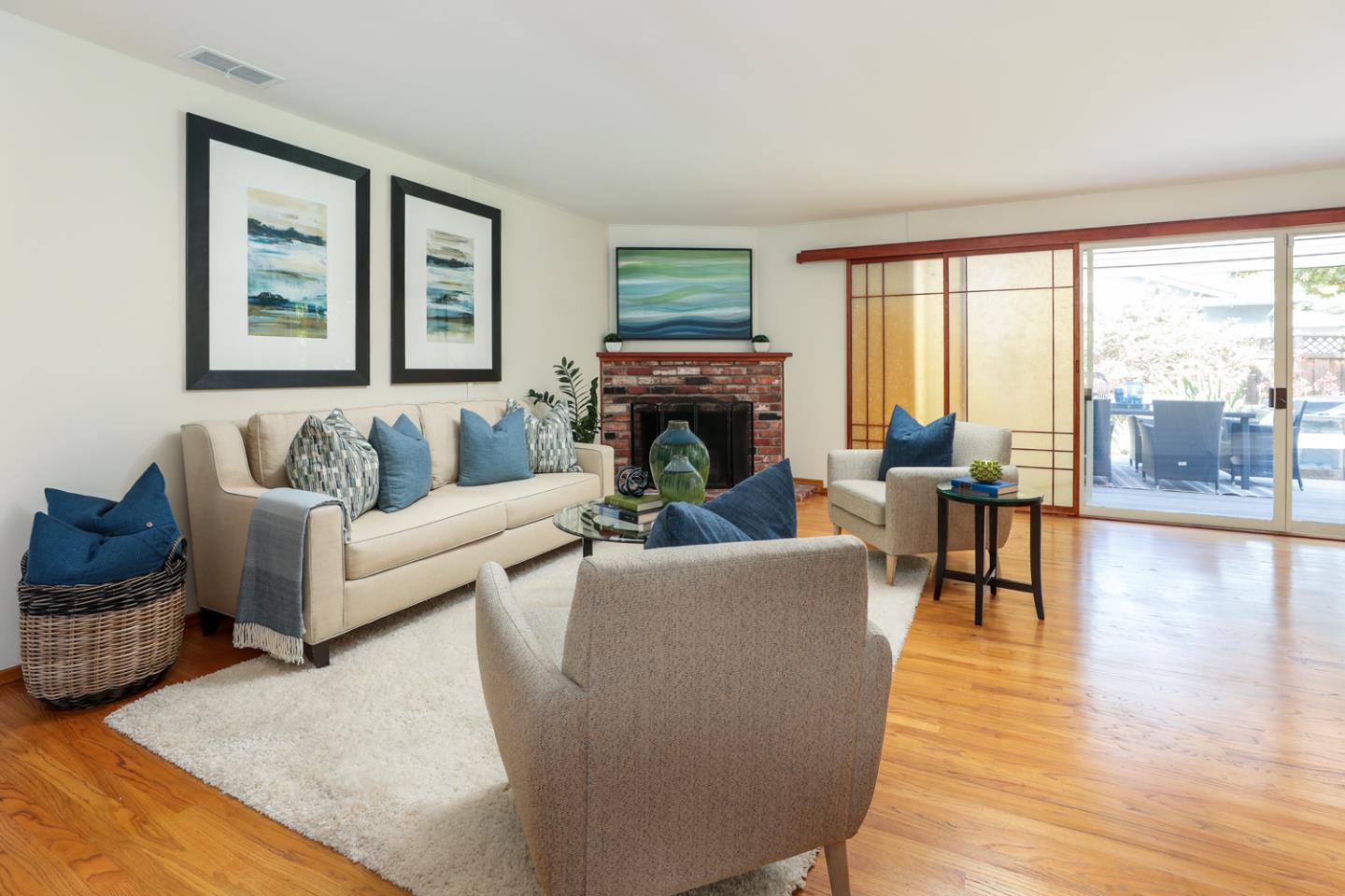 1722 Walnut Drive Mountain View, CA 94040 - Photo 6 of 35 a living room with furniture and a fireplace