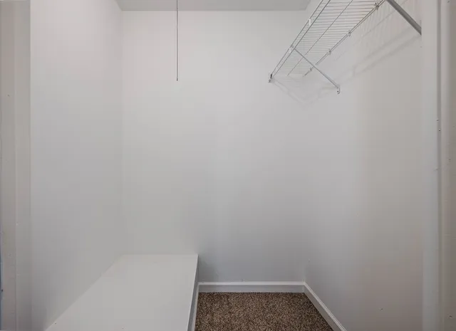 a view of small space with empty racks